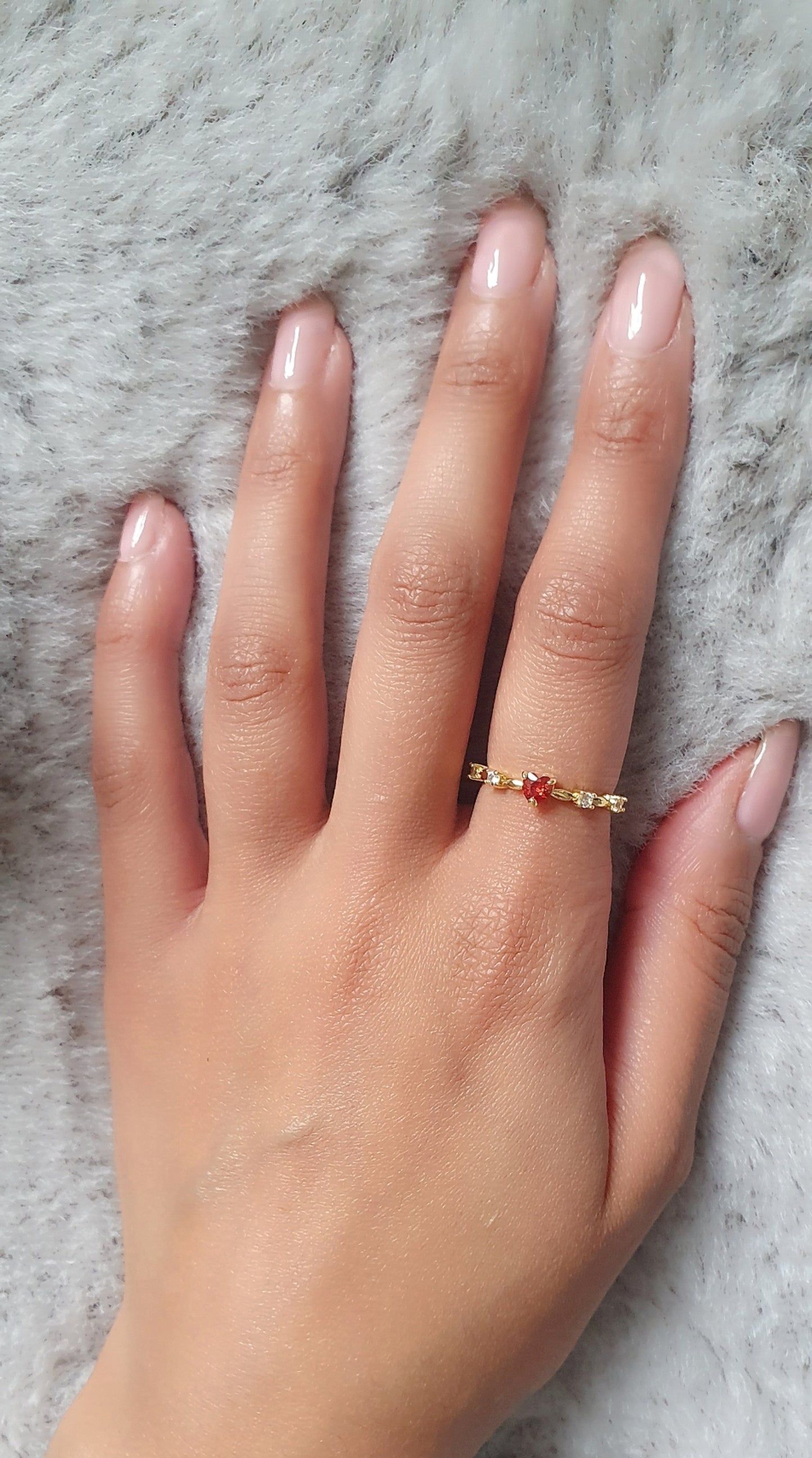 Red Heart Ring Gold