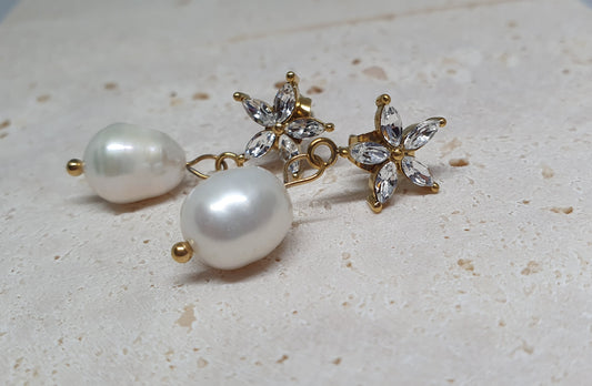 Pearl Flower Earrings