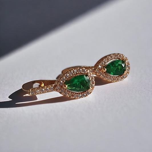 Teardrop Earrings Emerald