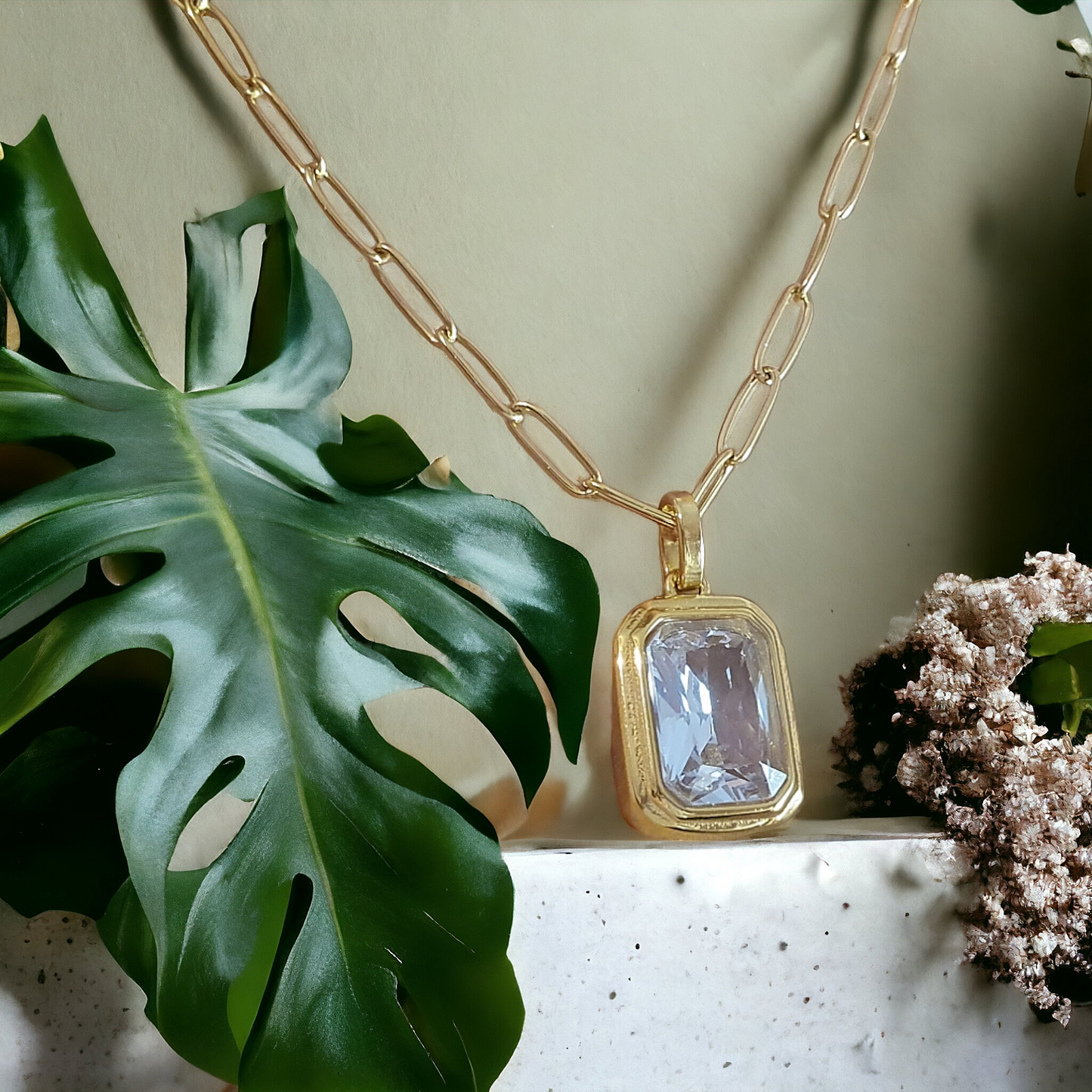 Geometric White Pendant