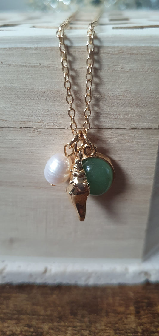 Jade Pearl Conch Pendants