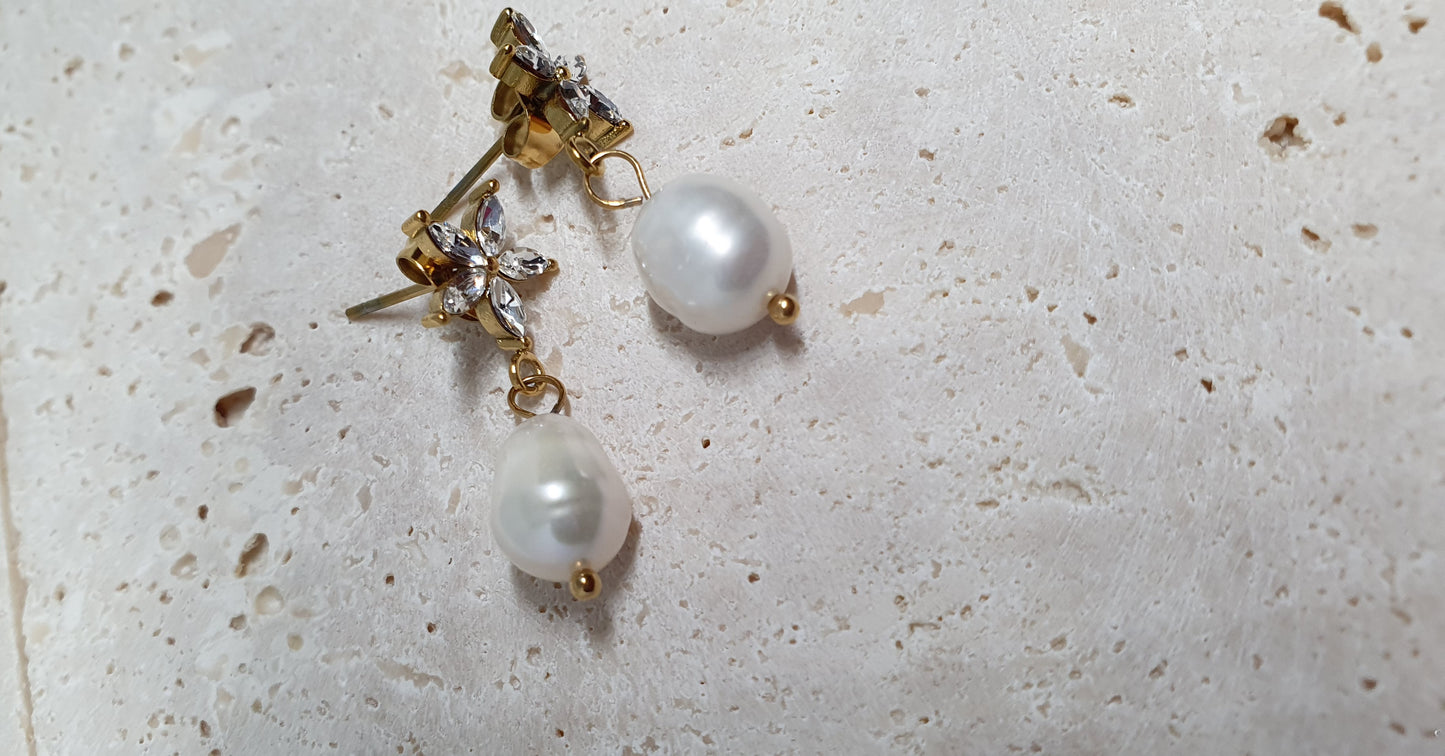 Pearl Flower Earrings