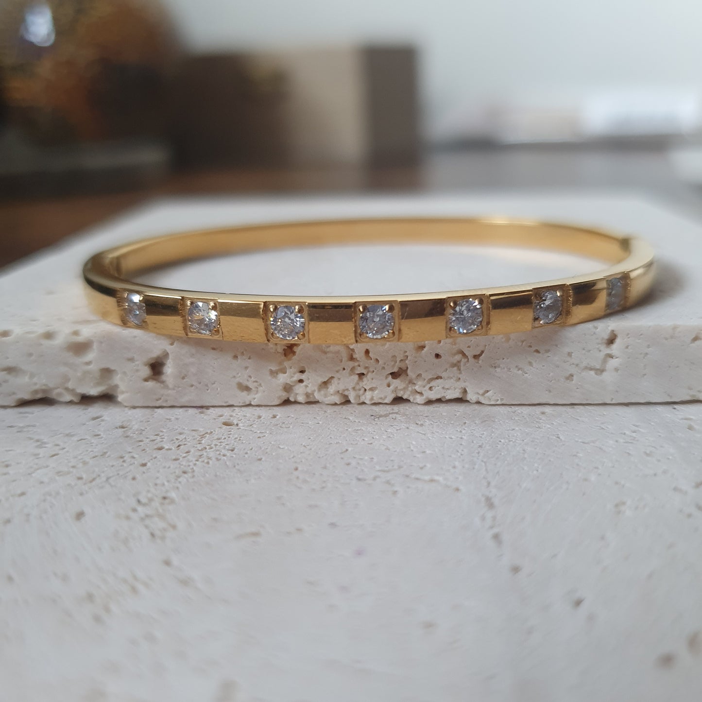 Gold Geometric Bangle